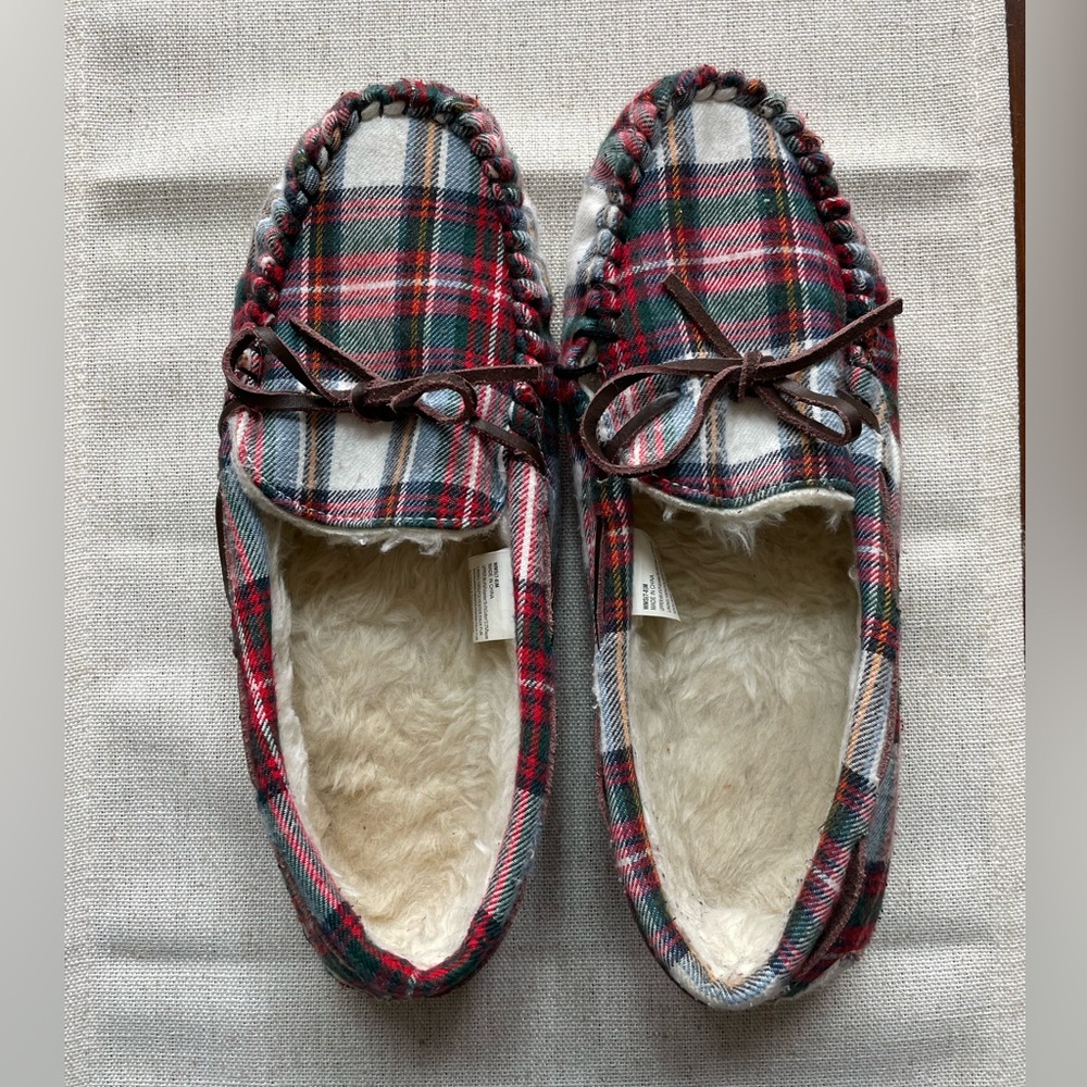Sonoma Plaid Slippers with Faux Fur Lining